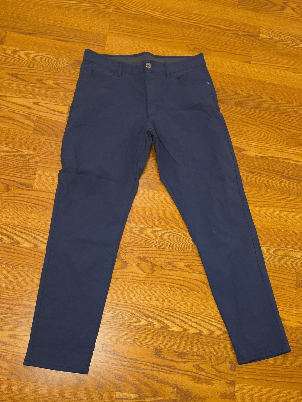 Men's Slim Navy Chinos - Classic Tailored Fit Size 36X34